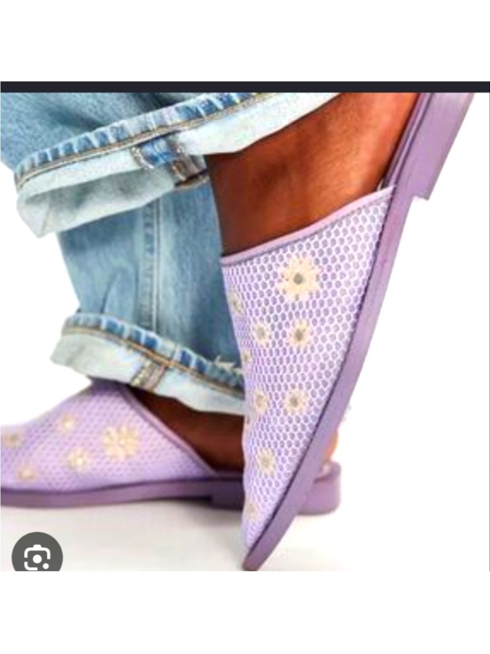 Free People Lilac Mesh Daisy Mules
